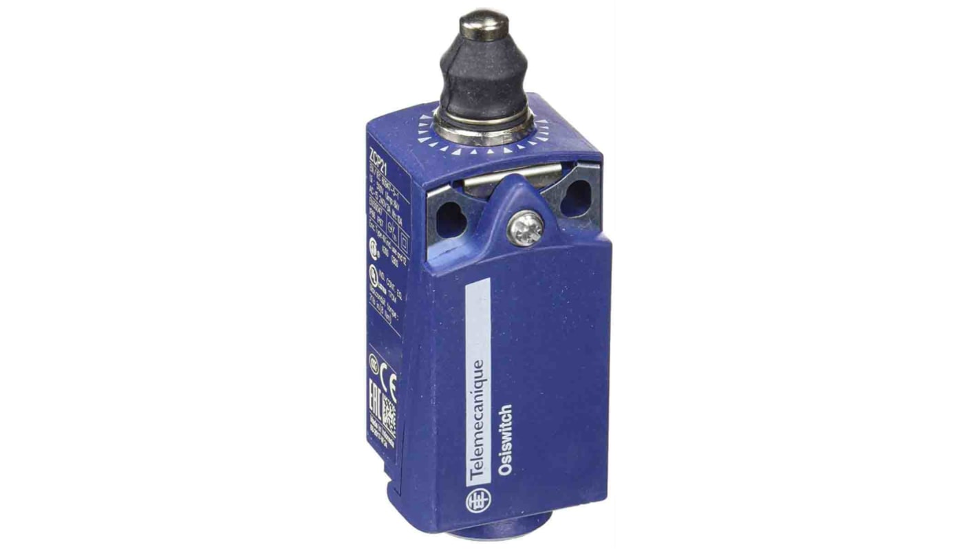 Telemecanique Sensors XCKP Series Plunger Limit Switch, 1NC/1NO, IP66, IP67, DPST, Plastic Housing, 240V ac Max, 10A Max