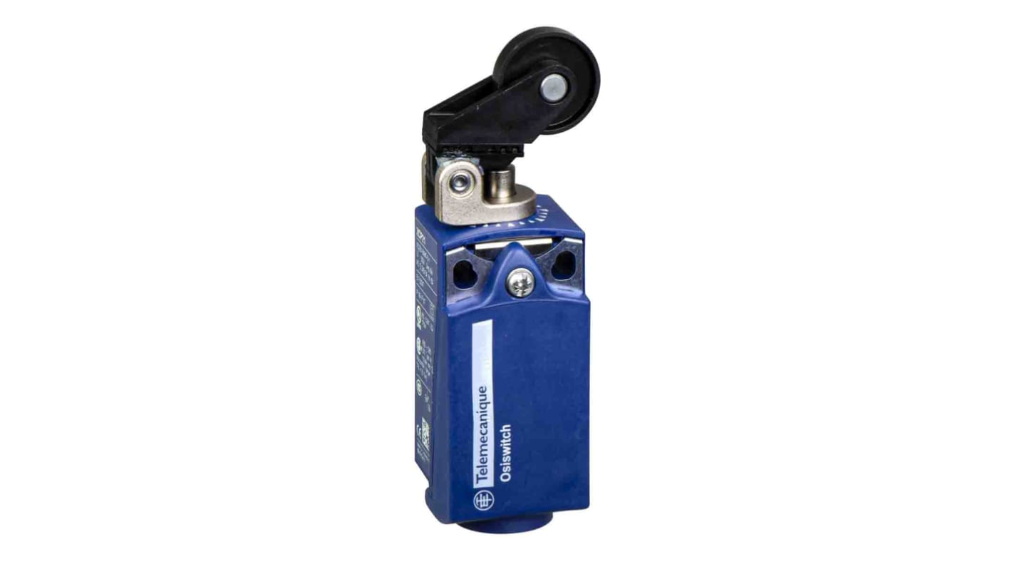 Telemecanique Sensors XCKP Series Roller Lever Limit Switch, 1NC/1NO, IP66, IP67, DPST, Plastic Housing, 240V ac Max,