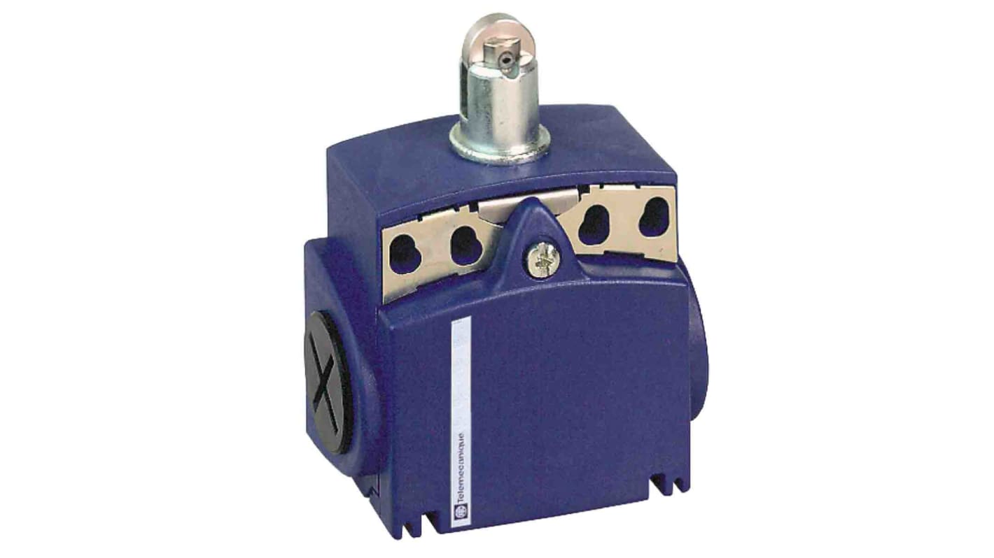 Telemecanique Sensors XCKT Series Roller Plunger Limit Switch, NO/NC, IP66, DPST, Plastic Housing, 240V ac Max, 10A Max