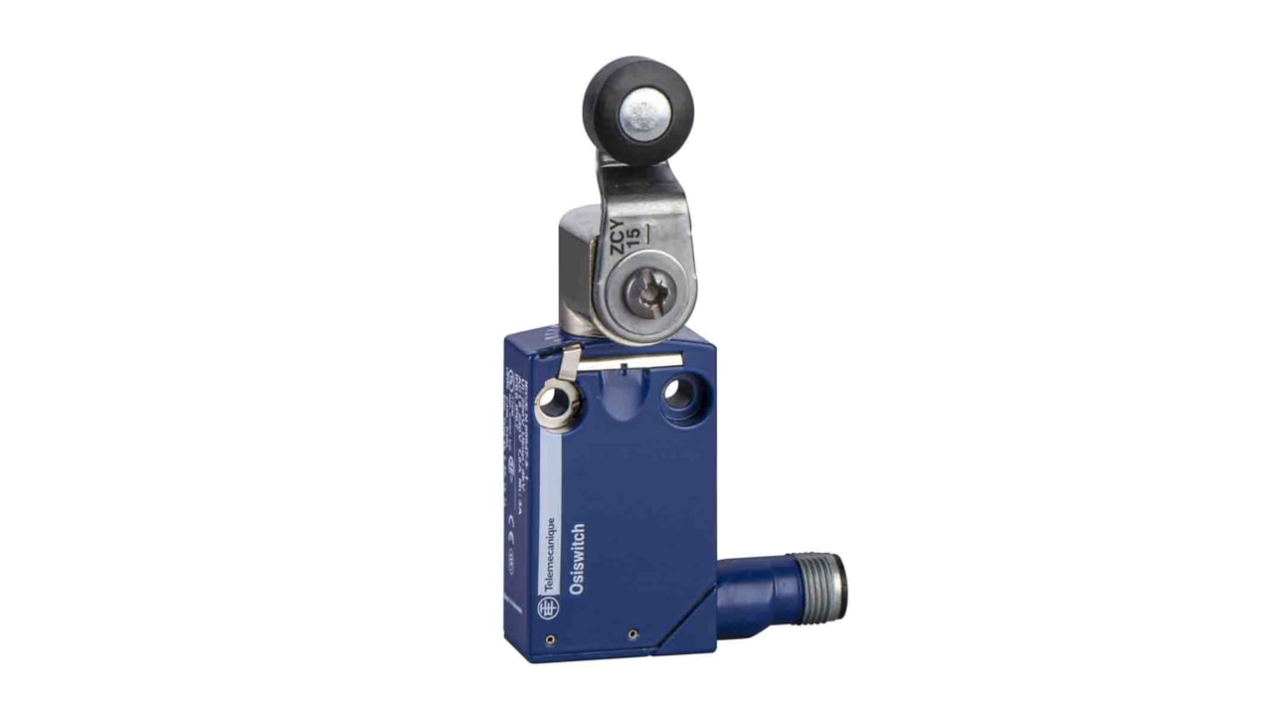 Telemecanique Sensors XCMD Series Roller Lever Limit Switch, 1NC/1NO, IP66, IP67, IP68, DPST, Zamak Zinc Alloy Housing,