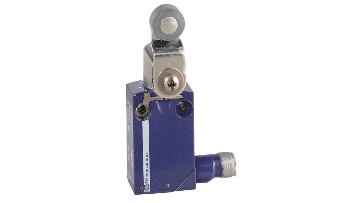 Telemecanique Sensors XCMD Series Roller Lever Limit Switch, 1NC/1NO, IP66, IP67, IP68, DPST, Zamak Zinc Alloy Housing,