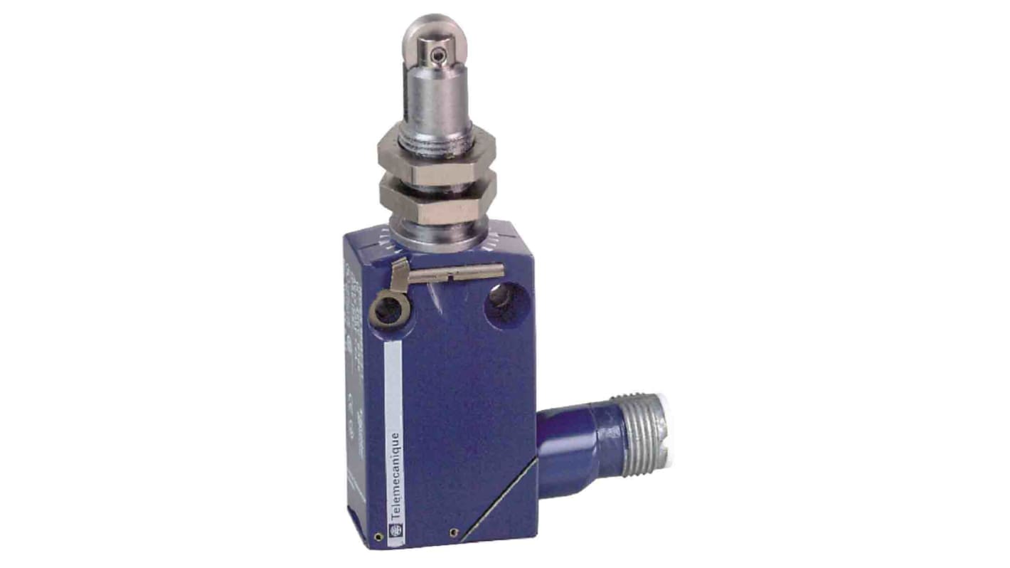 Telemecanique Sensors XCMD Series Roller Plunger Limit Switch, 1NC/1NO, IP66, IP67, IP68, DPST, Zamak Zinc Alloy