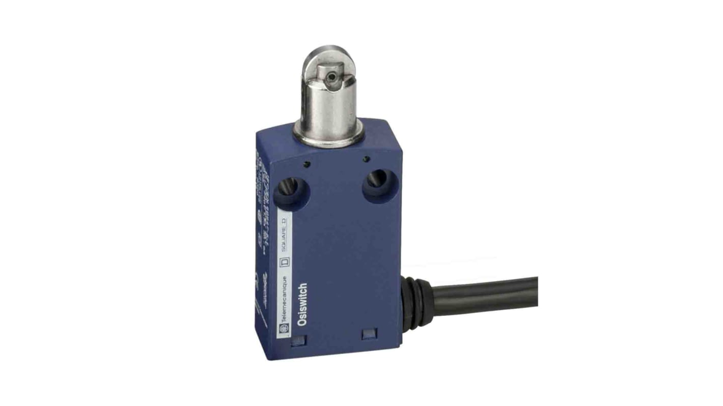 Telemecanique Sensors XCMN Series Roller Plunger Limit Switch, 1NC/1NO, IP65, DPST, Plastic Housing, 240V ac Max, 1.5A