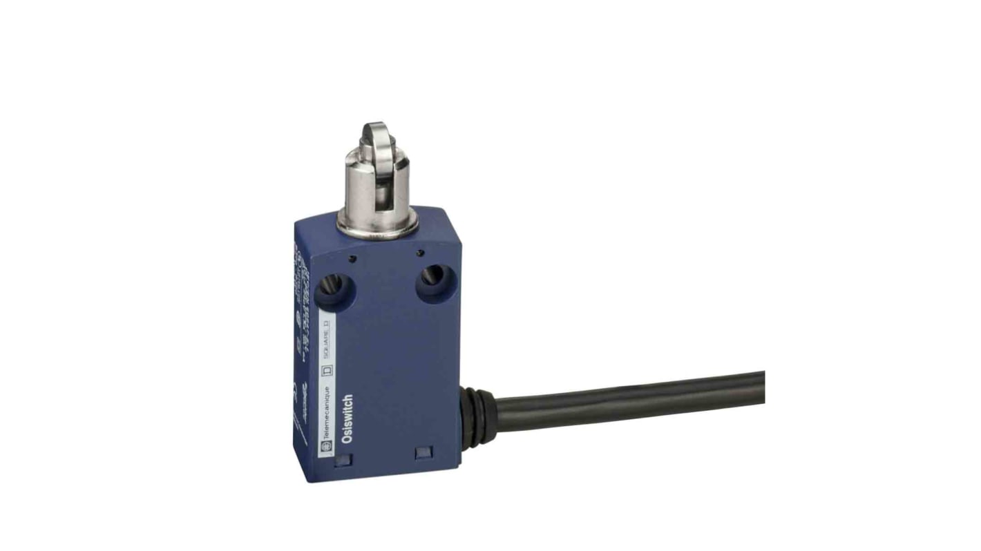Telemecanique Sensors XCMN Series Roller Plunger Limit Switch, 1NC/1NO, IP65, DPST, Plastic Housing, 240V ac Max, 1.5A
