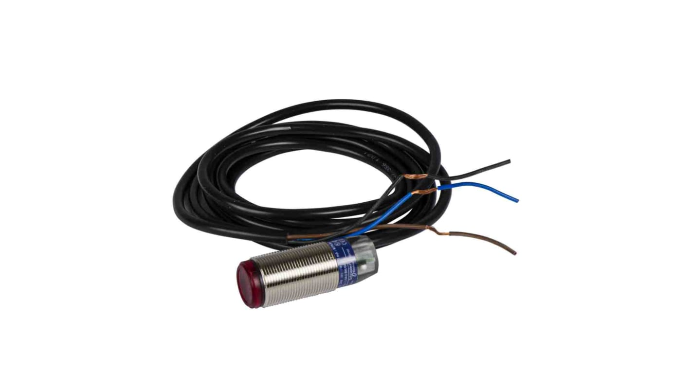 Telemecanique Sensors Diffuse Photoelectric Sensor, Barrel Sensor, 100 mm Detection Range