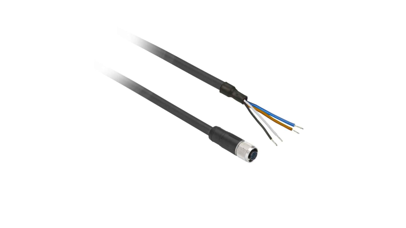 Cable de conexión Telemecanique Sensors, con. A M12 Hembra, 4 polos, con. B Sin terminación, long. 2m, 250, 300 V., 4