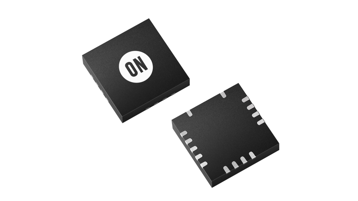 Switch di alimentazione CI onsemi Low Side/high side, 2 canali, QFN, 15 pin, 17 V, 2.5mA