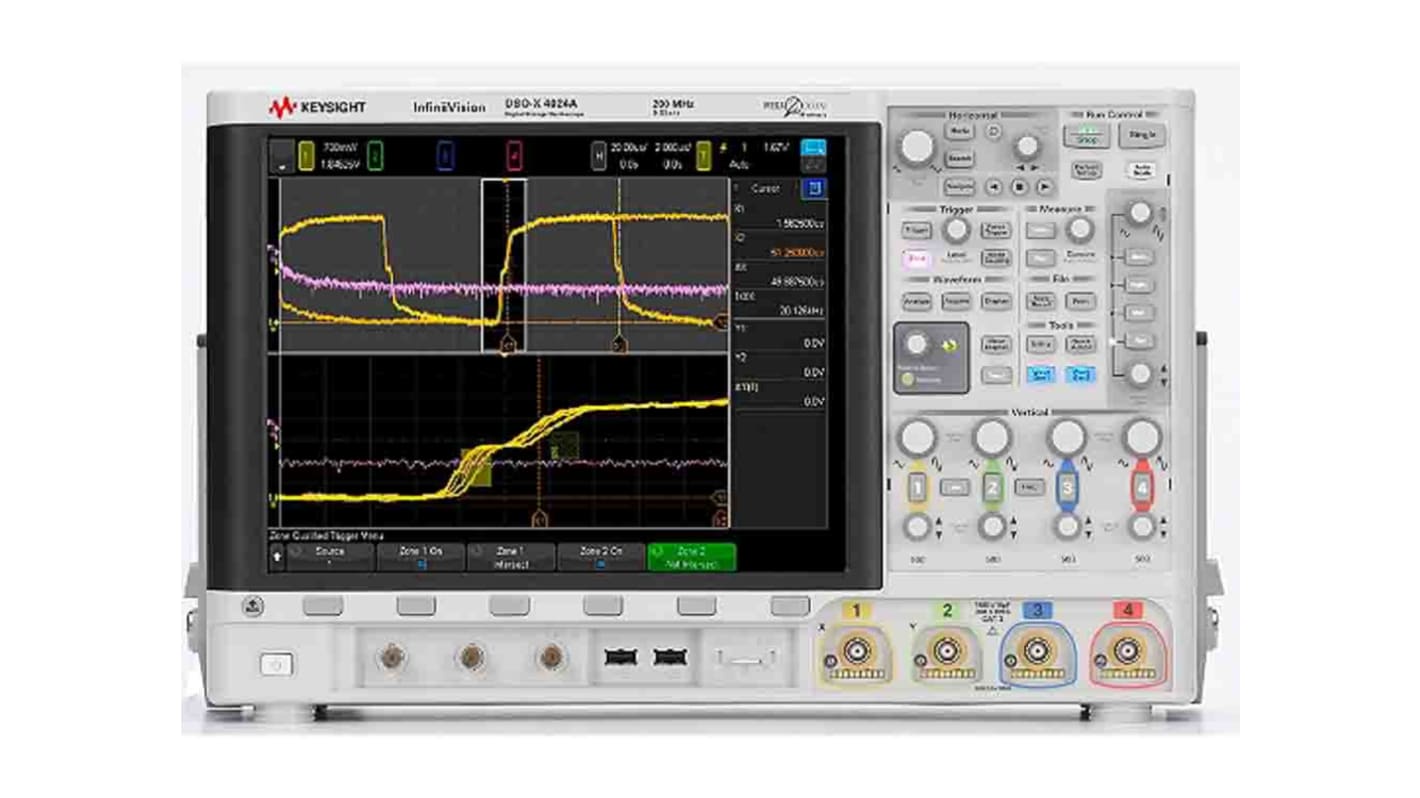 Osciloscopio de banco Keysight Technologies DSOX4024A, calibrado RS, canales:4 A, 200MHZ, pantalla de 12.1plg