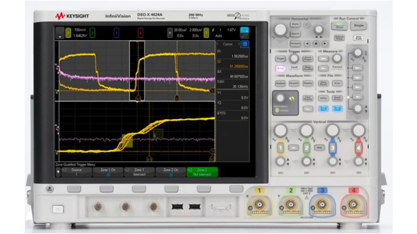 Oscilloscope De table Keysight série InfiniiVision 4000 X, 200MHz, Etalonné RS