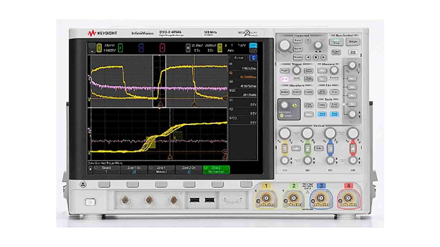 Osciloscopio de banco Keysight Technologies DSOX4054A, calibrado UKAS, canales:4 A, 500MHZ, pantalla de 12.1plg