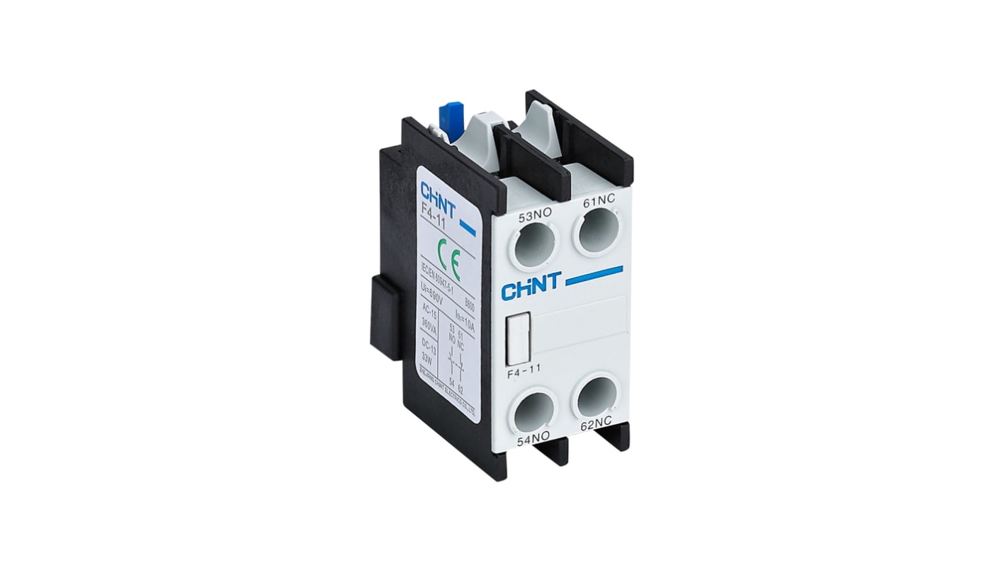 Contacto auxiliar CHINT F4, montaje: frontal, terminal: roscado, NA/NC, 690 V, 10 A