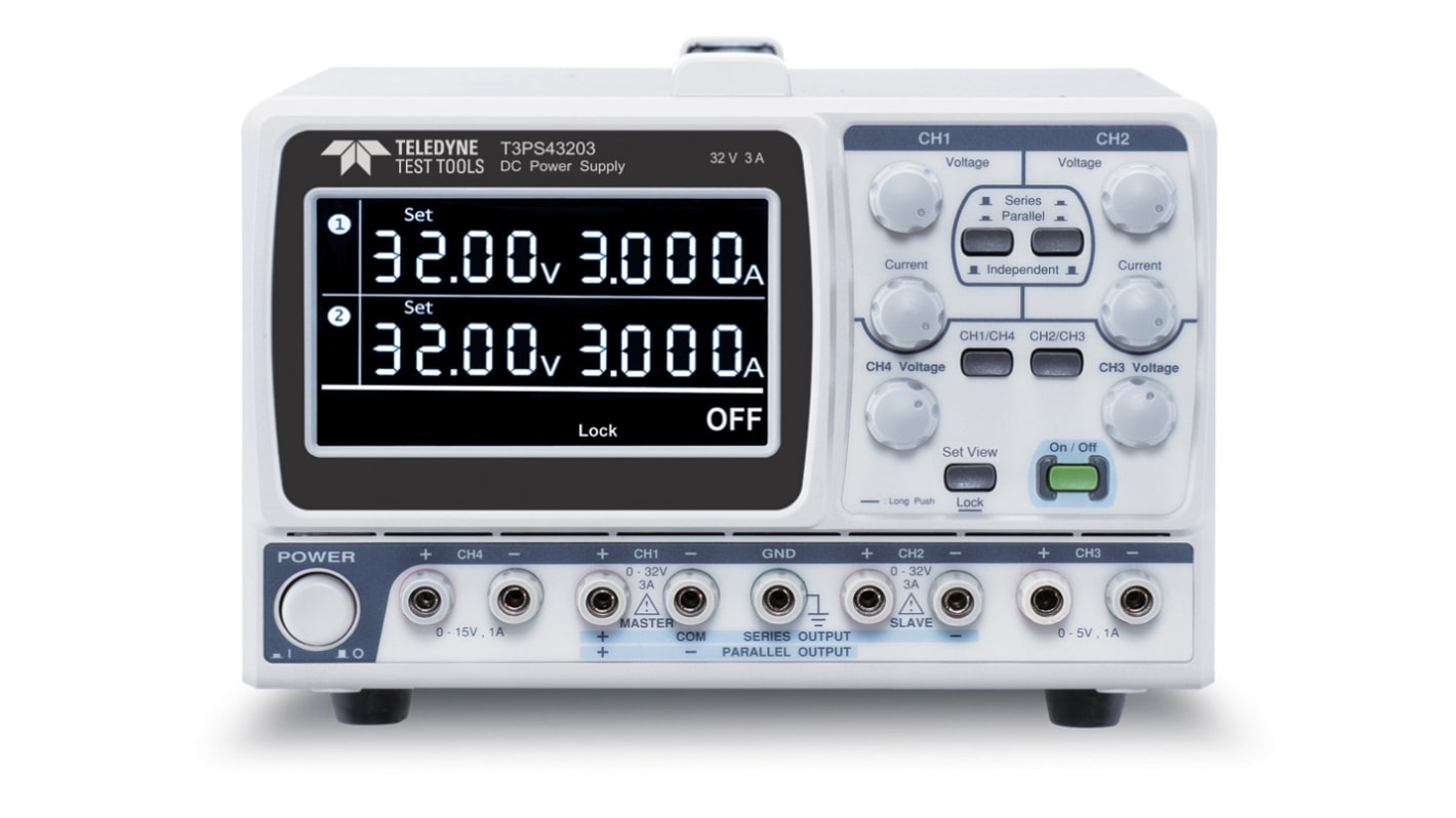 Teledyne LeCroy T3PS Series Digital Bench Power Supply, 0 → 32V, 0 → 3A, 4-Output, 212W