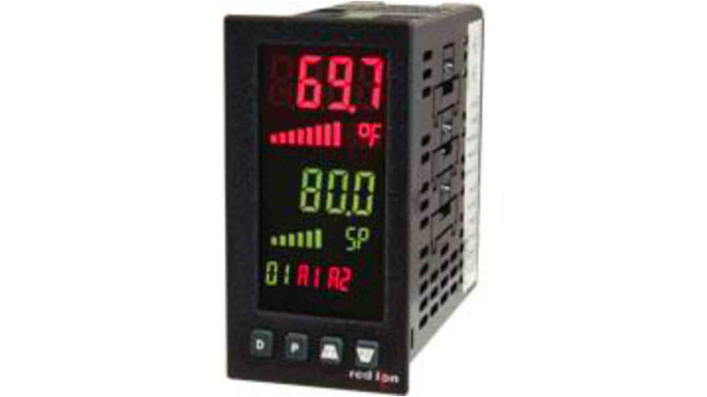 Red Lion PX2CV PID Temperaturregler Tafelmontage, 1 x Analog Ausgang/ Analog Eingang, 21,6 250 V dc, 40 250 V ac, 49.53