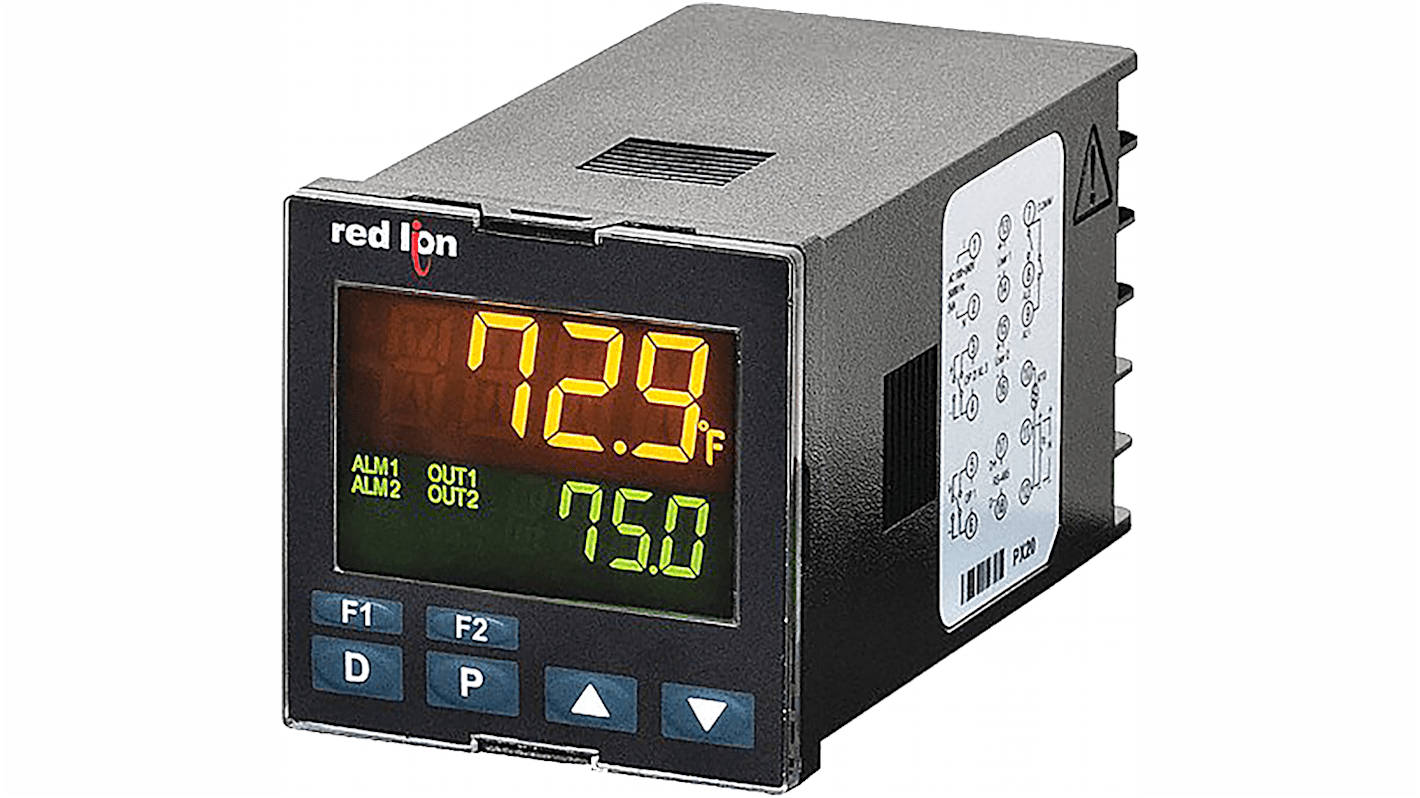 Red Lion PXU Panel Mount PID Temperature Controller, 48 x 48mm, 1 Output Relay, 24 V dc Supply Voltage PID Controller