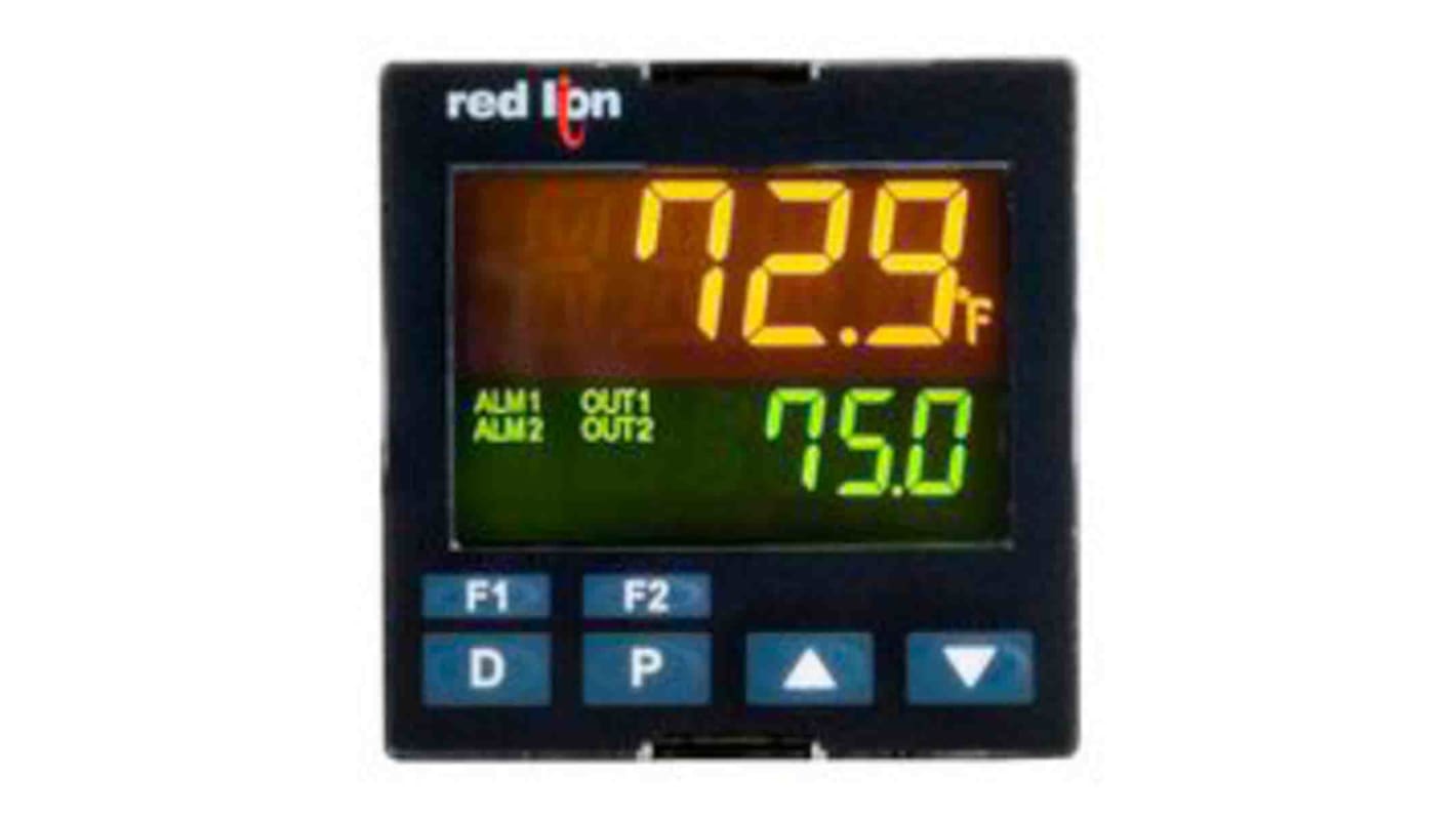 Red Lion PXU PID Temperaturregler Tafelmontage, 2 x Logik/SSR, Relais Ausgang/ Analog Eingang, 100 240 V ac, 48 x 48mm