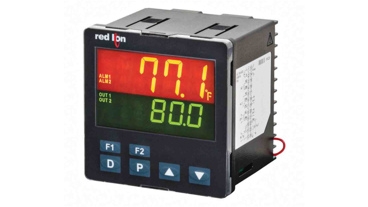 Red Lion PXU Panel Mount PID Temperature Controller, 95.8 x 95.8mm 2 Input, 2 Output 4-20 mA, Relay, 24 V dc Supply
