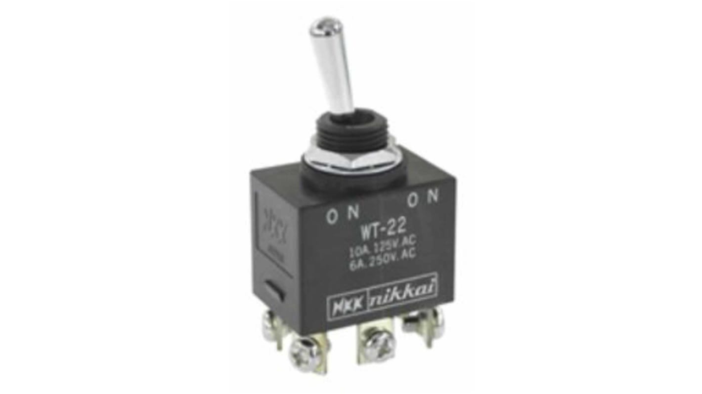 NKK Switches Toggle Switch, Panel Mount, On-On, DPDT, Screw Terminal