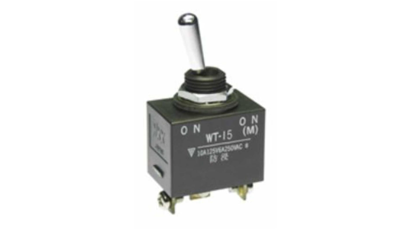 NKK Switches Toggle Switch, Panel Mount, On-(On), SPDT, Screw Terminal