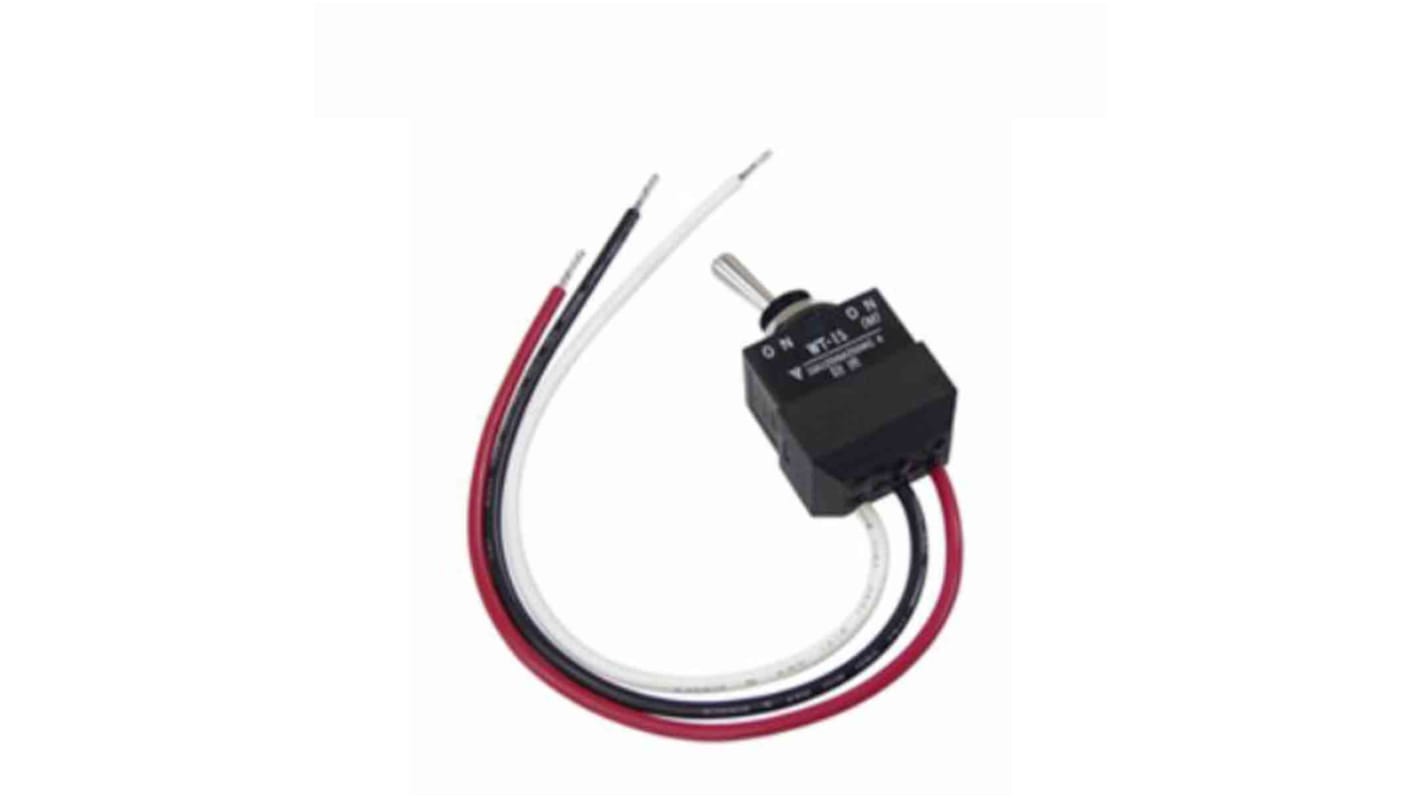 NKK Switches Toggle Switch, Panel Mount, On-(On), SPDT, Wire Lead Terminal