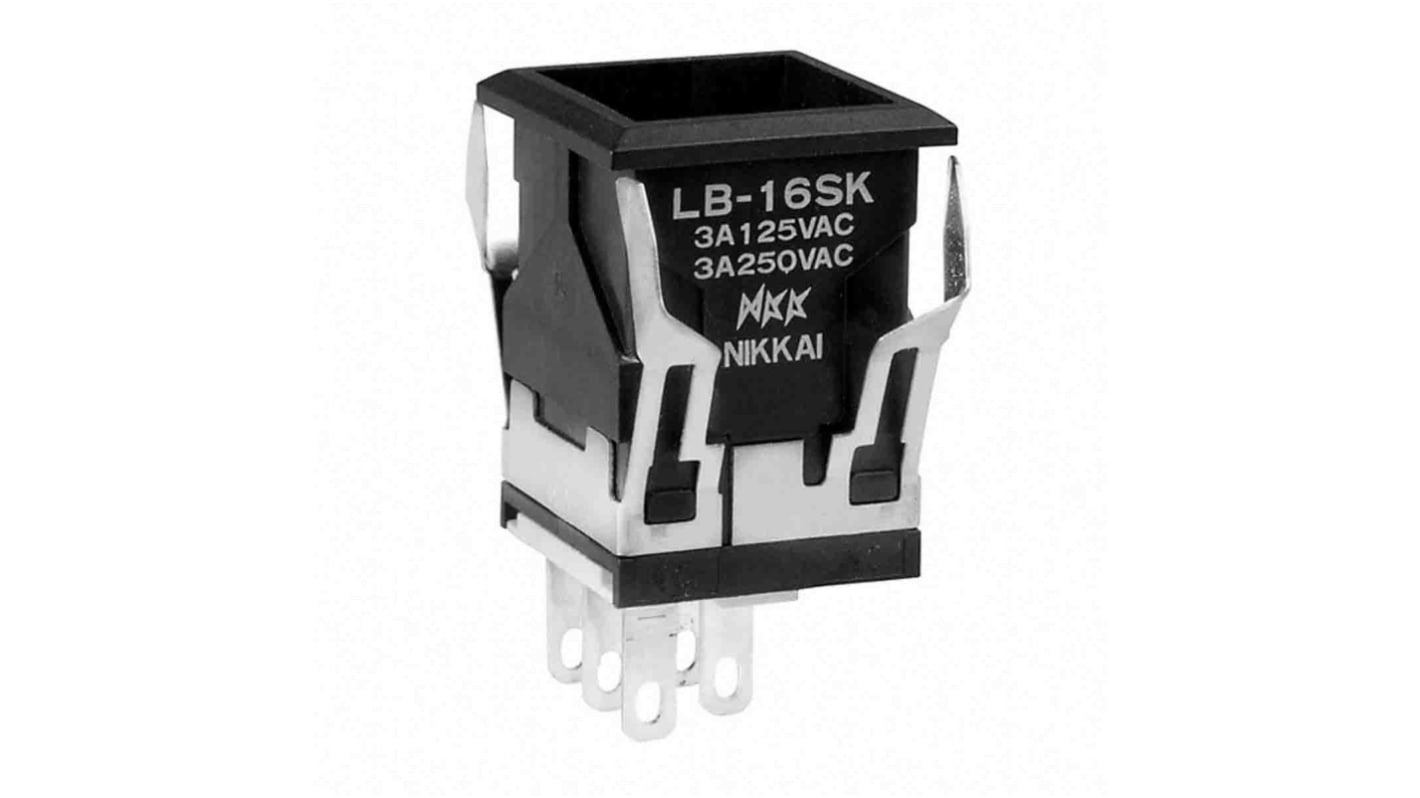 NKK Switches 押しボタンスイッチ, On-On, パネルマウント, SPDT, LB16SKW01