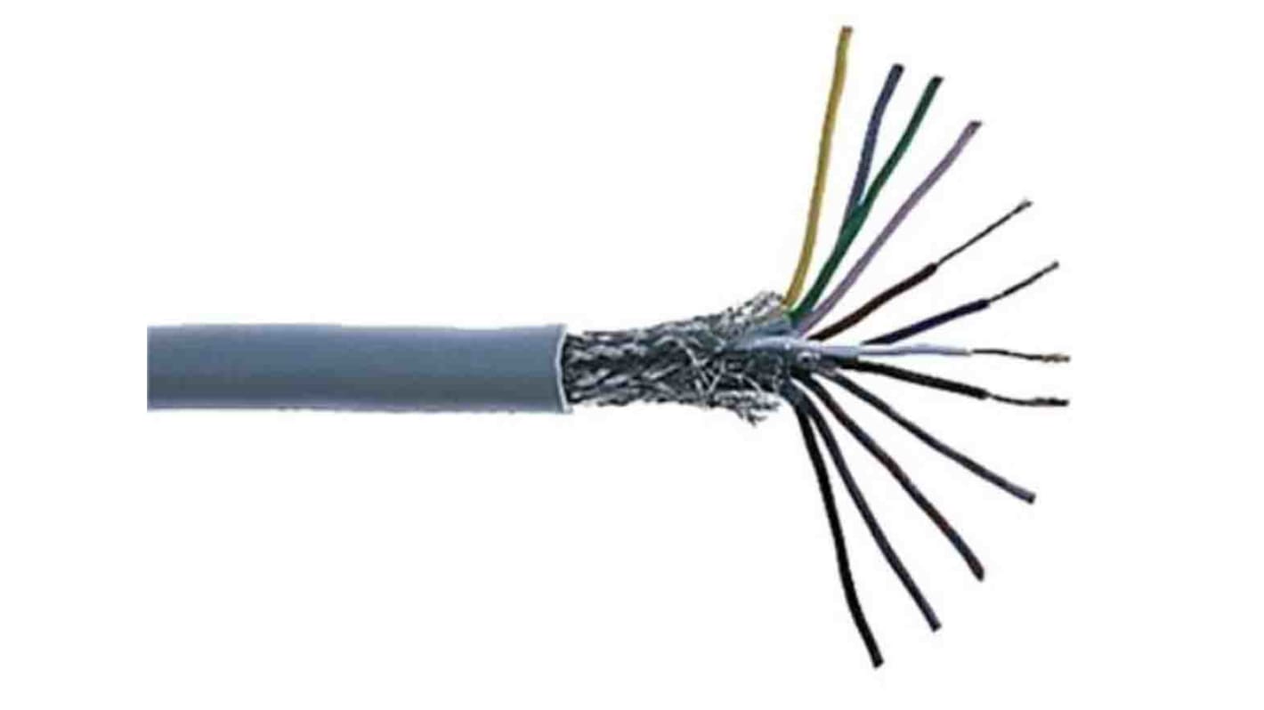 Cable de datos apantallado RS PRO, 0,14 mm², Ø ext. 7.50mm, long. 50m, 250 V, funda de PVC