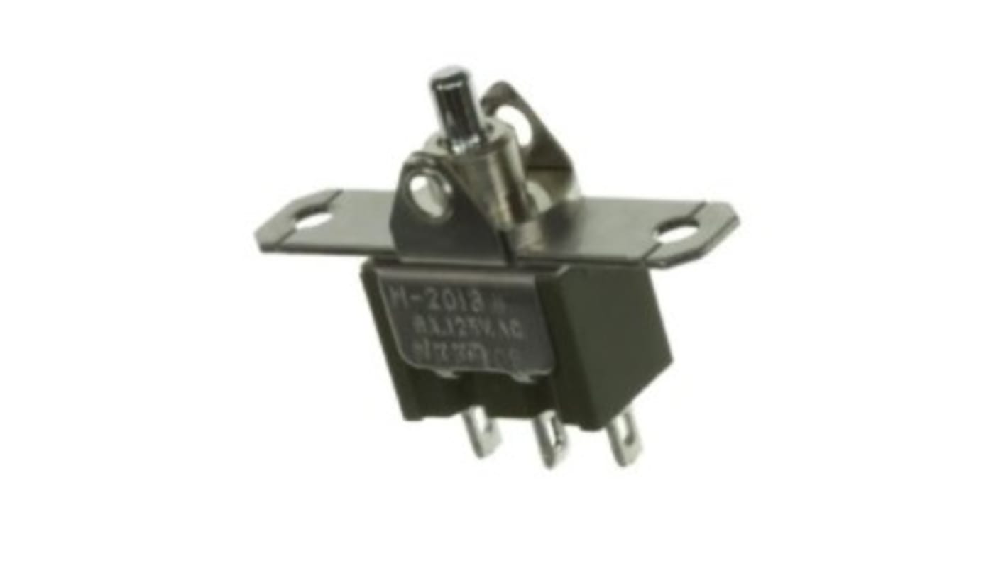 NKK Switches Toggle Switch, Panel Mount, On-Off-On, SPDT, Solder Lug Terminal, 30 V dc, 125V ac