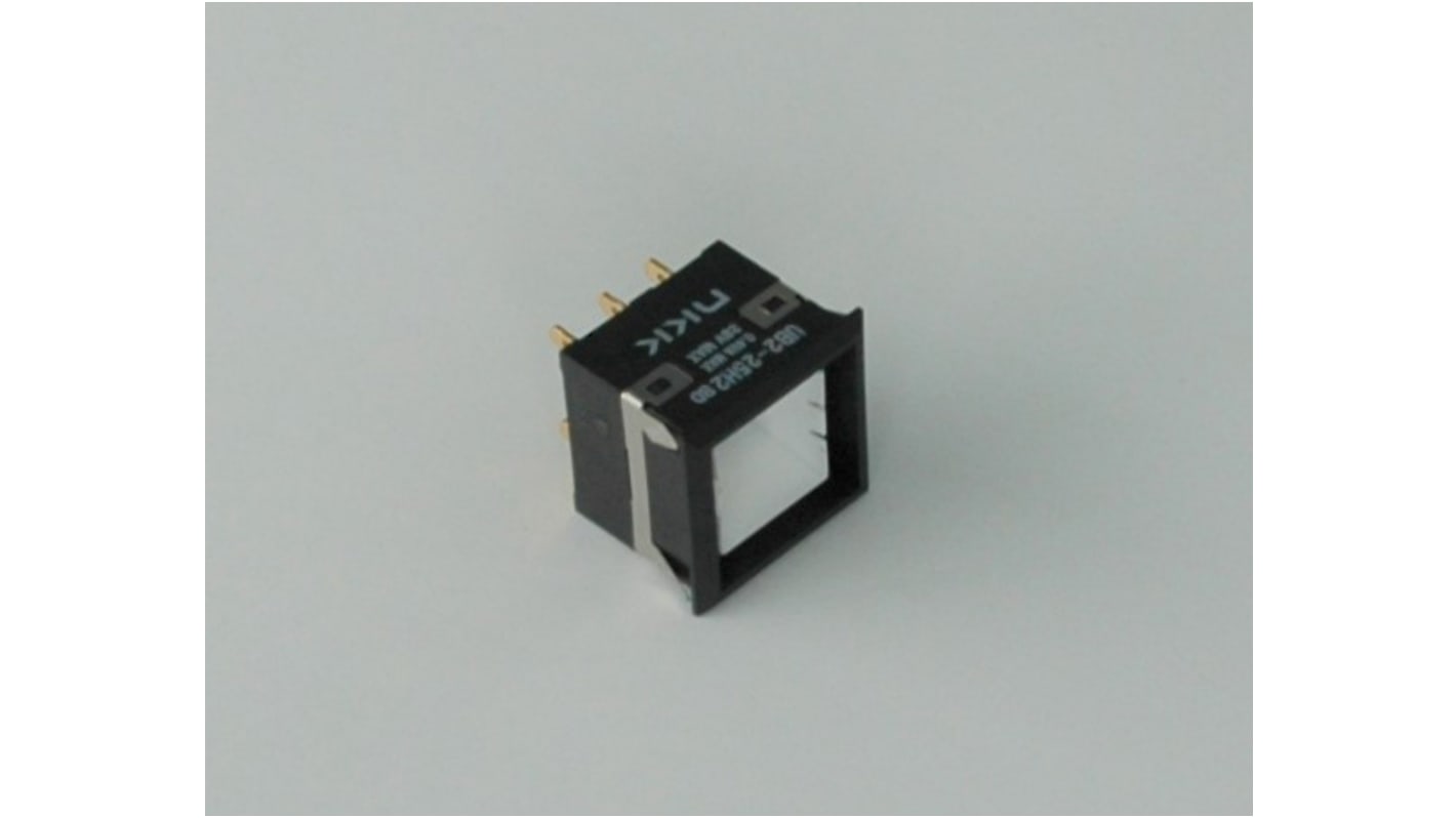 NKK Switches UB2 Series Illuminated Push Button Switch, On-On, PCB, DPDT, 28V, IP40