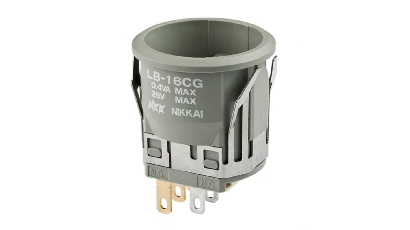 NKK Switches LB Series Push Button Switch, On-On, Panel Mount, 22mm Cutout, SPDT, 125V, IP65