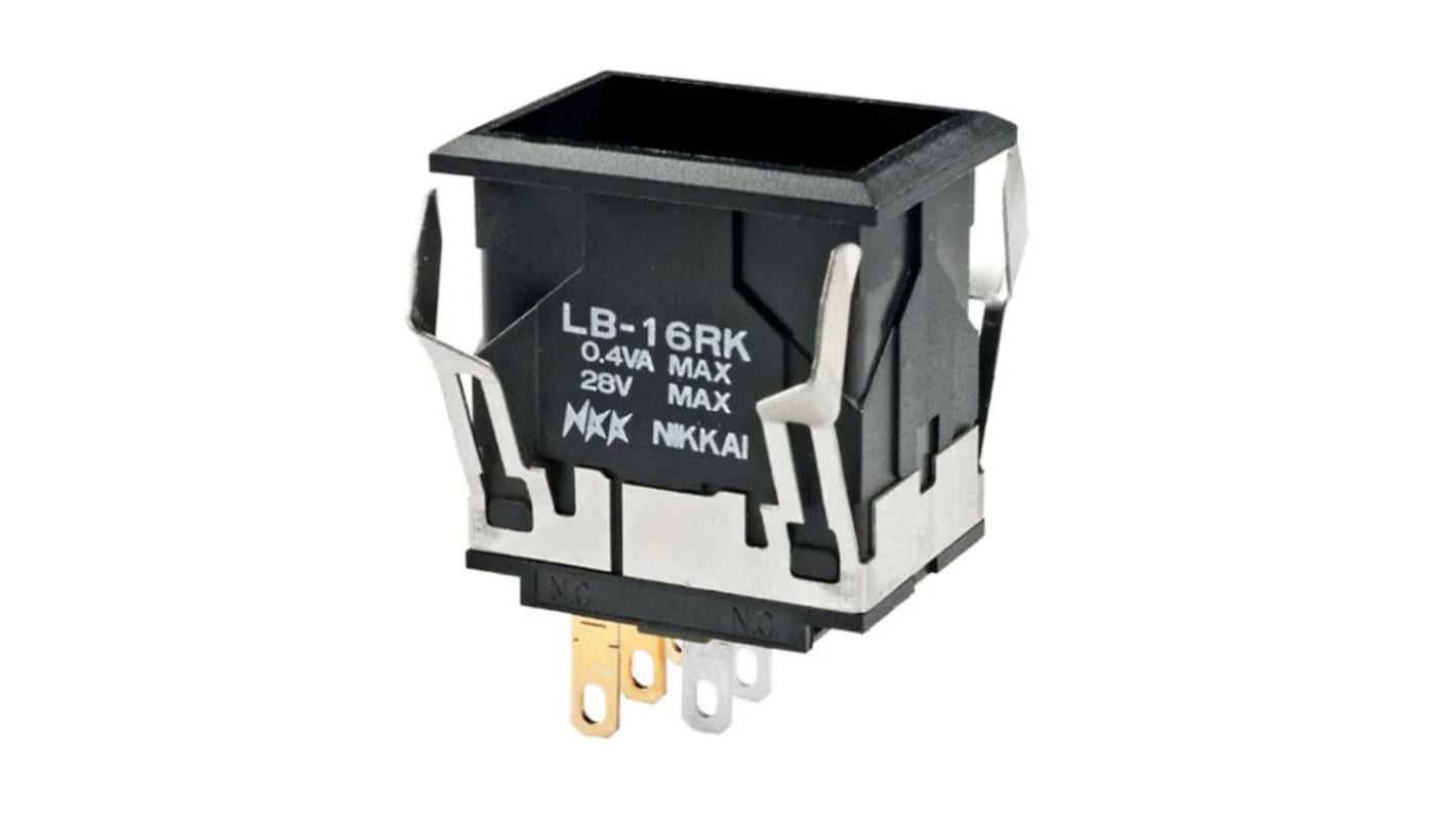 NKK Switches LB Series Push Button Switch, On-On, Panel Mount, SPDT, 28V, IP65