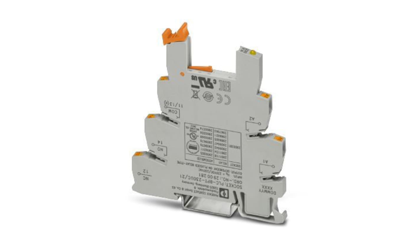 Zócalo de relé Phoenix Contact PLC-BPT-230UC/21, para carril DIN