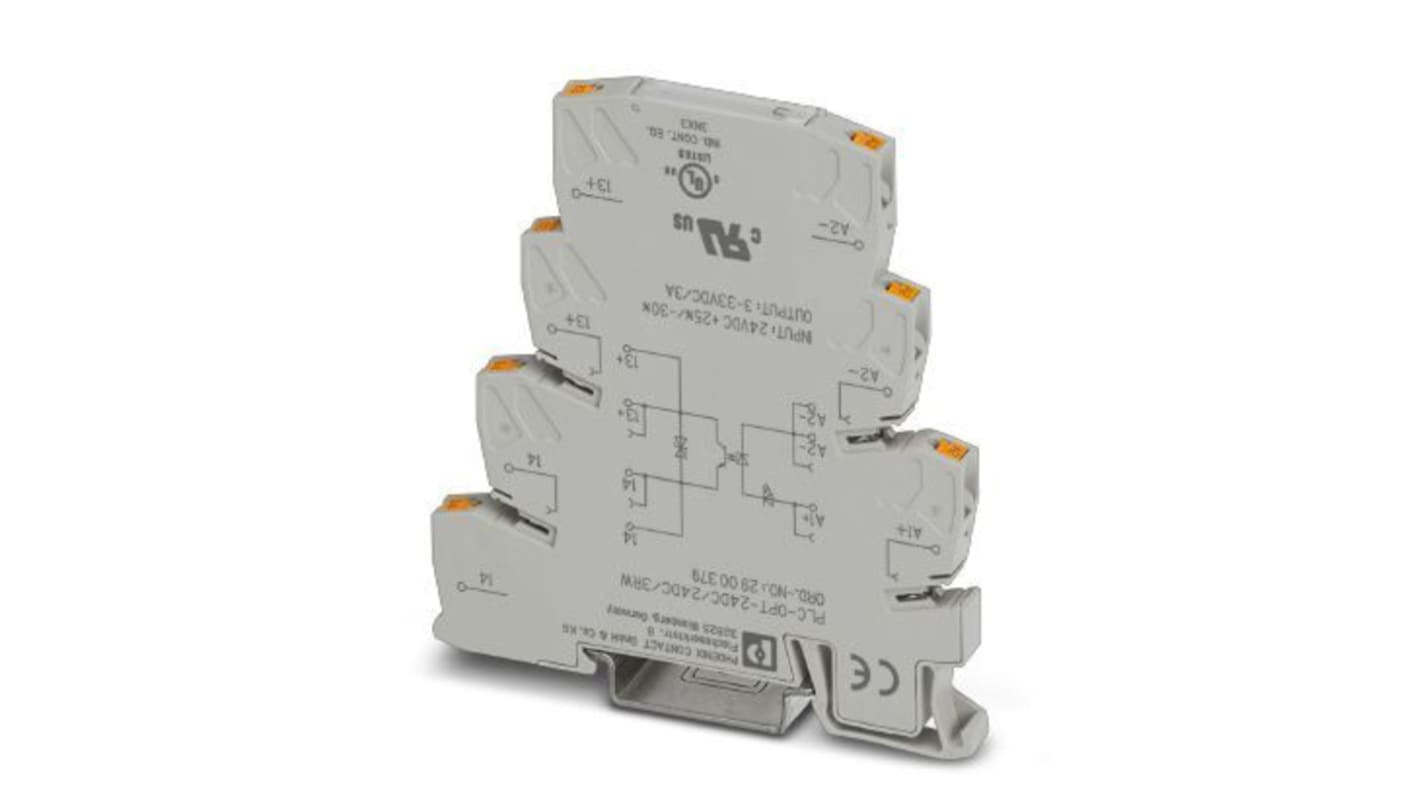 Módulo de relé de estado sólido Phoenix Contact PLC PLC-OPT24DC, control 16,8 → 30 V DC, para carril DIN