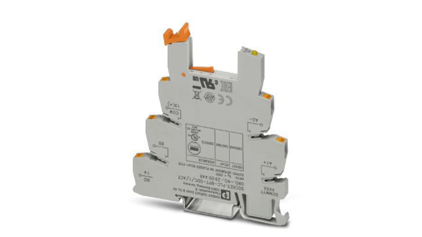 Support relais Phoenix Contact série PLC-BPT5DC/ 1/ACT, Rail DIN
