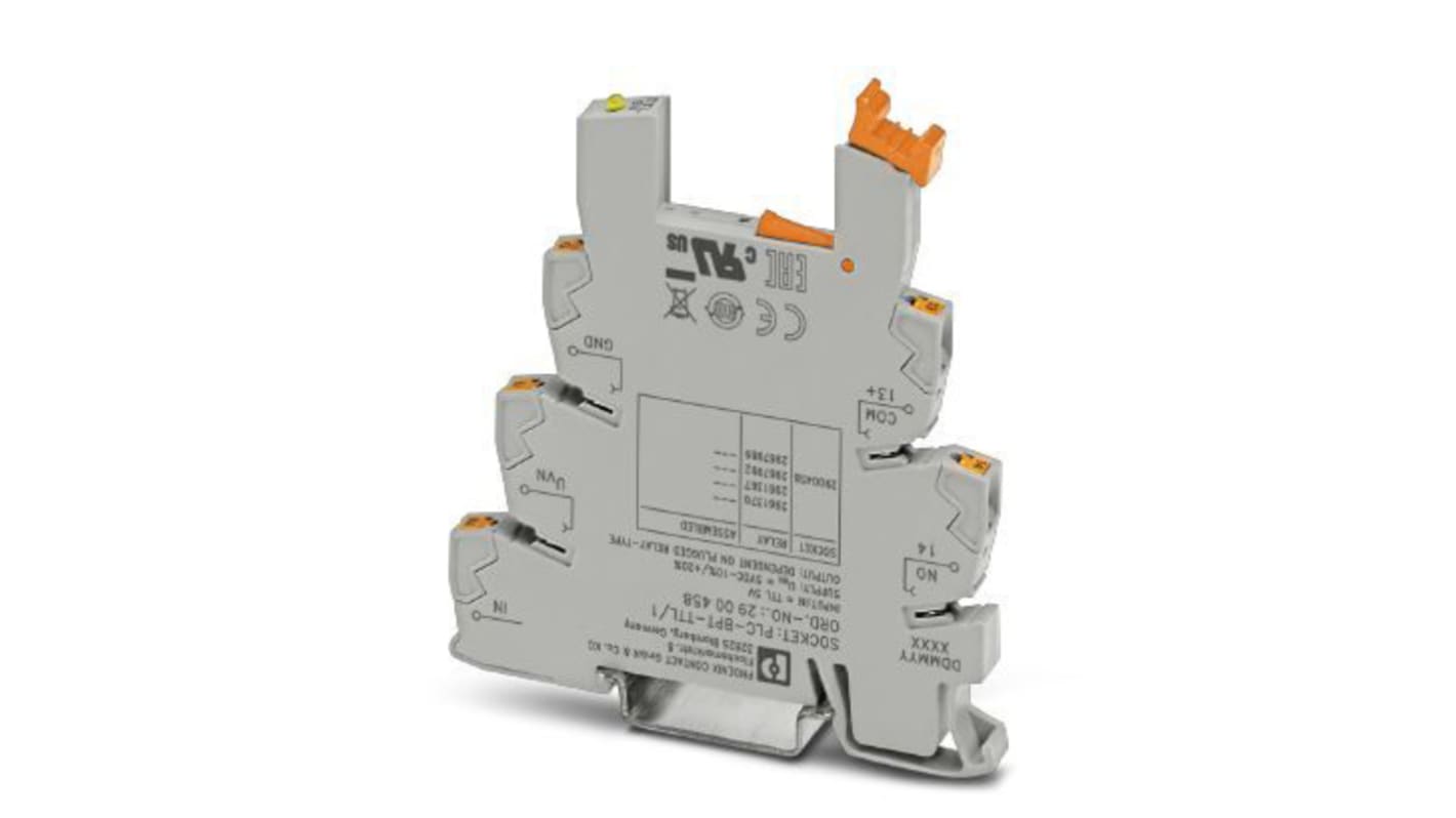 Zócalo de relé Phoenix Contact PLC-BPT-TTL/1, para carril DIN