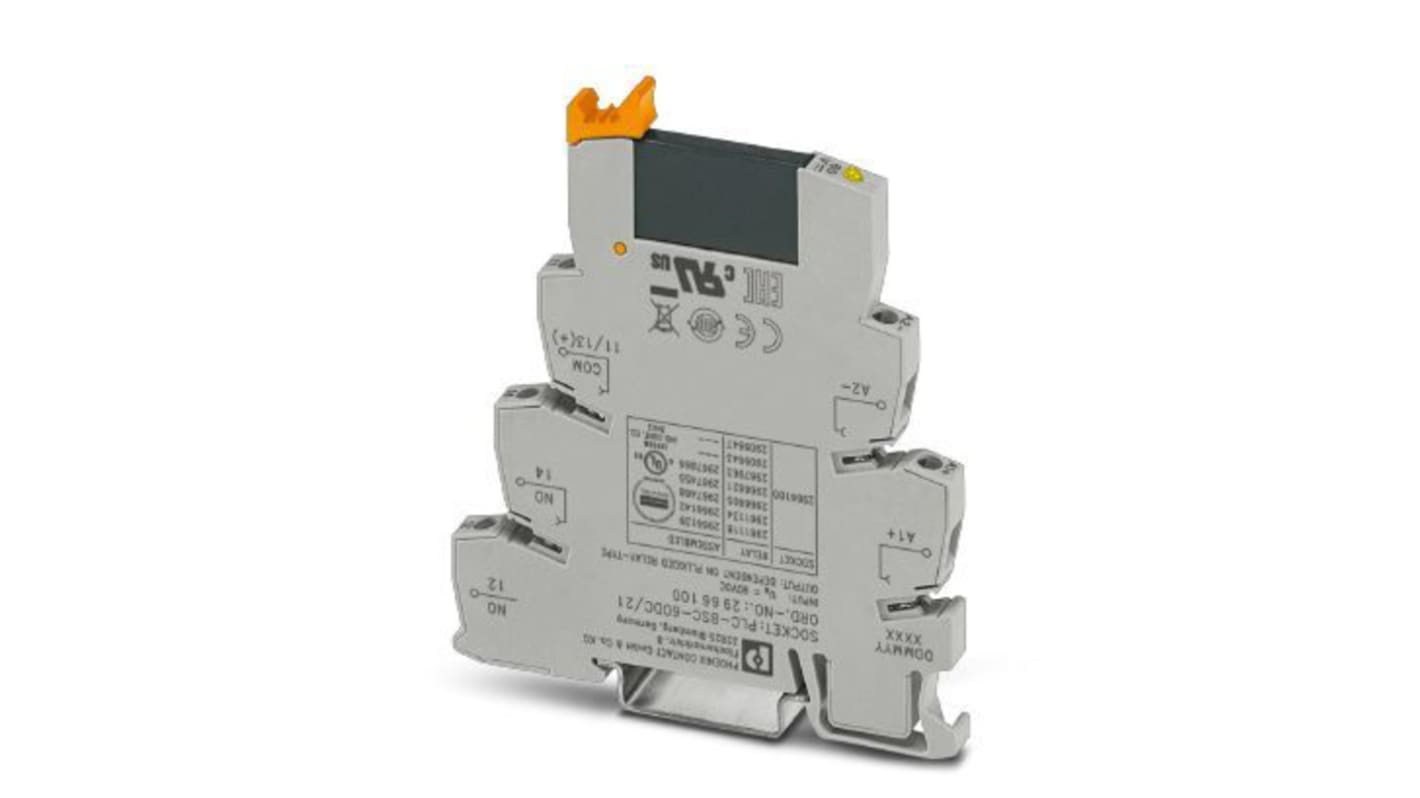 Phoenix Contact PLC-OSC60DC Series Interface Relay, DIN Rail Mount, SPST