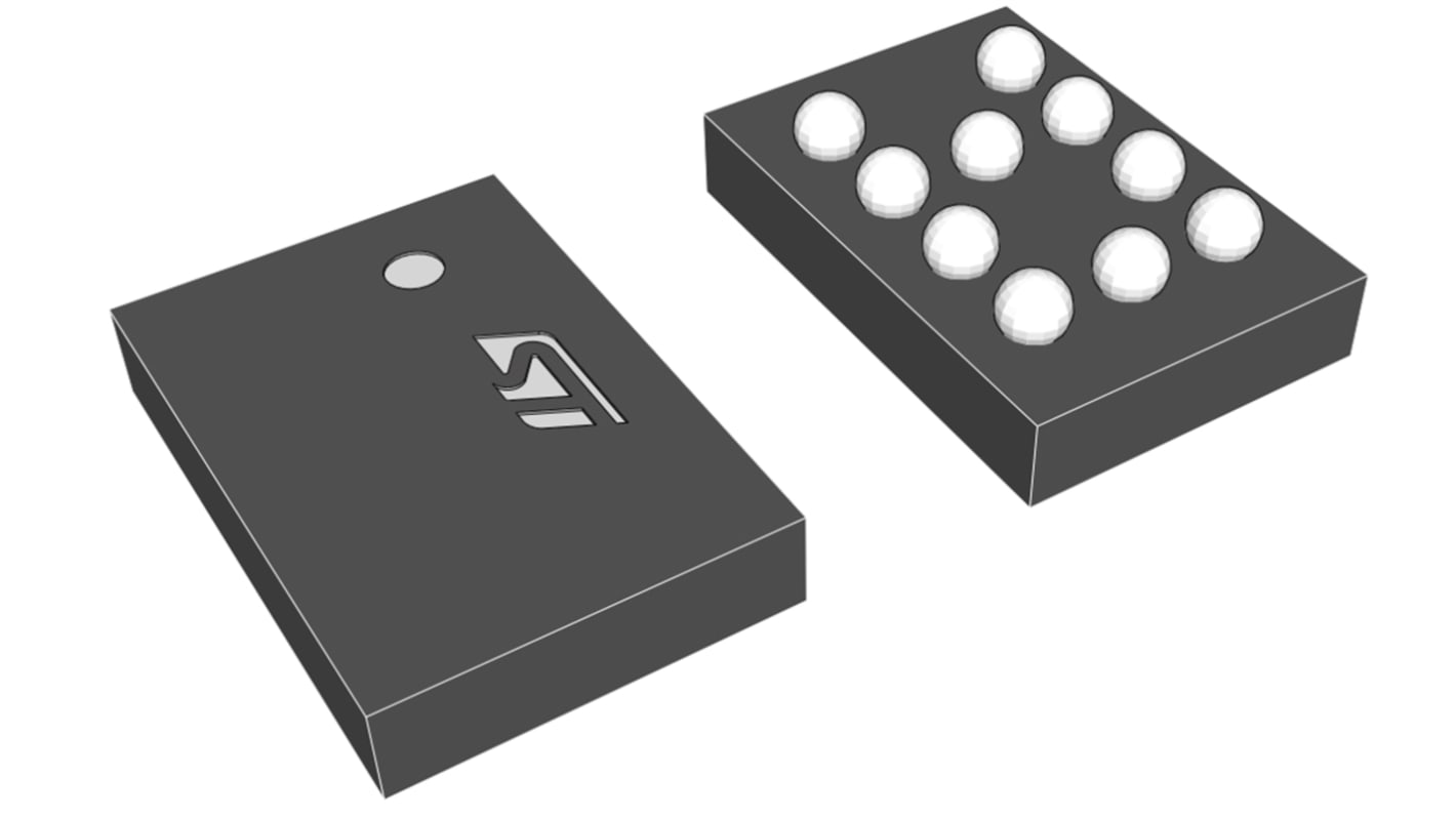 Monitor parametrów baterii CSP 10-pinowy 2.7 do 4.5 V. STMicroelectronics Montaż powierzchniowy