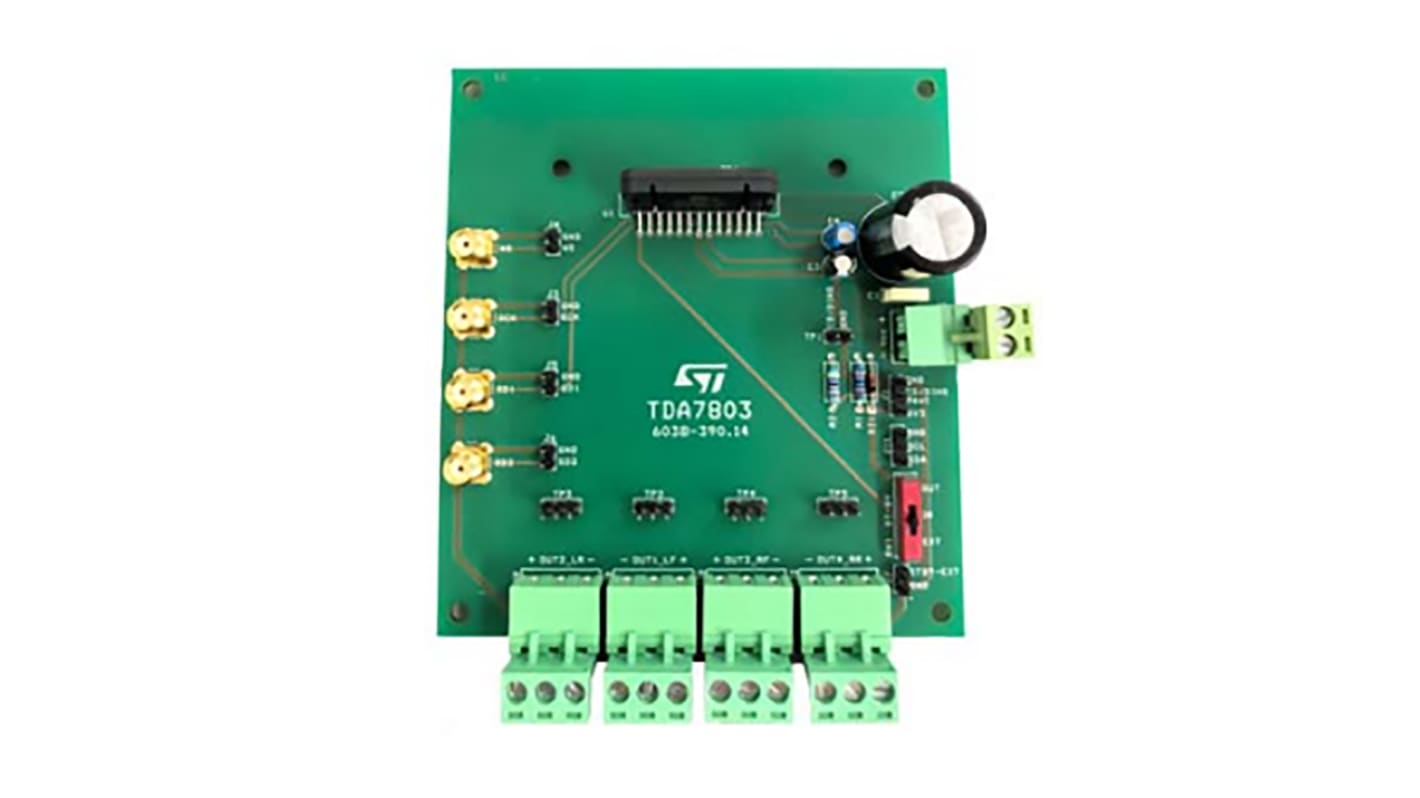 STマイクロ 評価ボード EVAL-TDA7803AFW and EVAL-TDA7803APSO Evaluation Boards EVAL-TDA7803A 車載用デジタルインテリジェントパワーアンプです