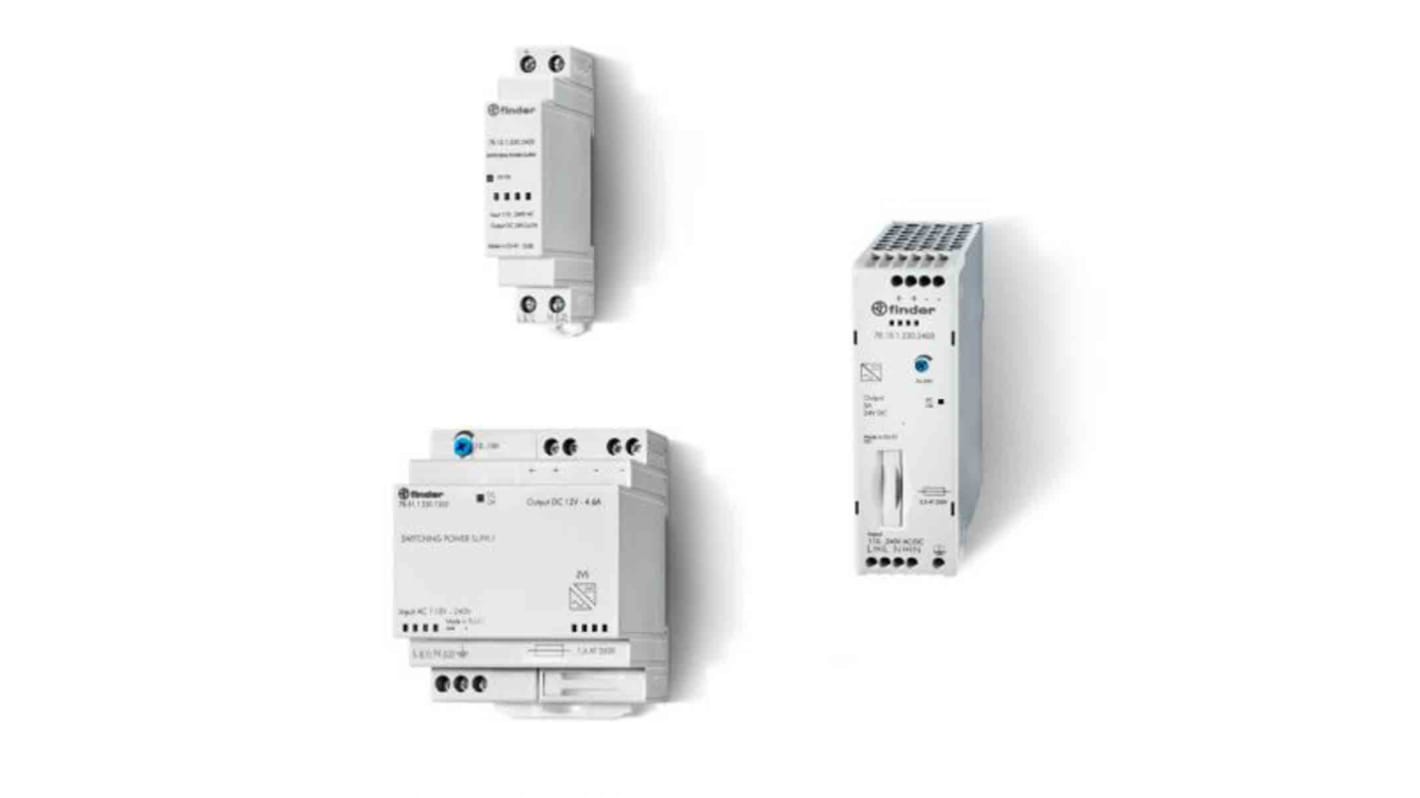 Alimentatore switching Finder 78.12.1.230.1200, 12W, ingresso 230V ca, uscita 24V cc, 1.25A 78 SERIES