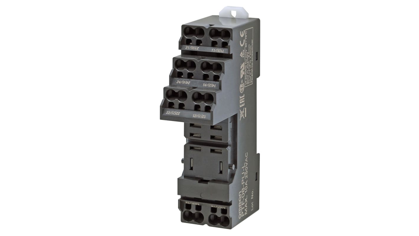 Omron PTF 250V Chassis Mount Relay Socket, for use with 2 Pole PTF Series