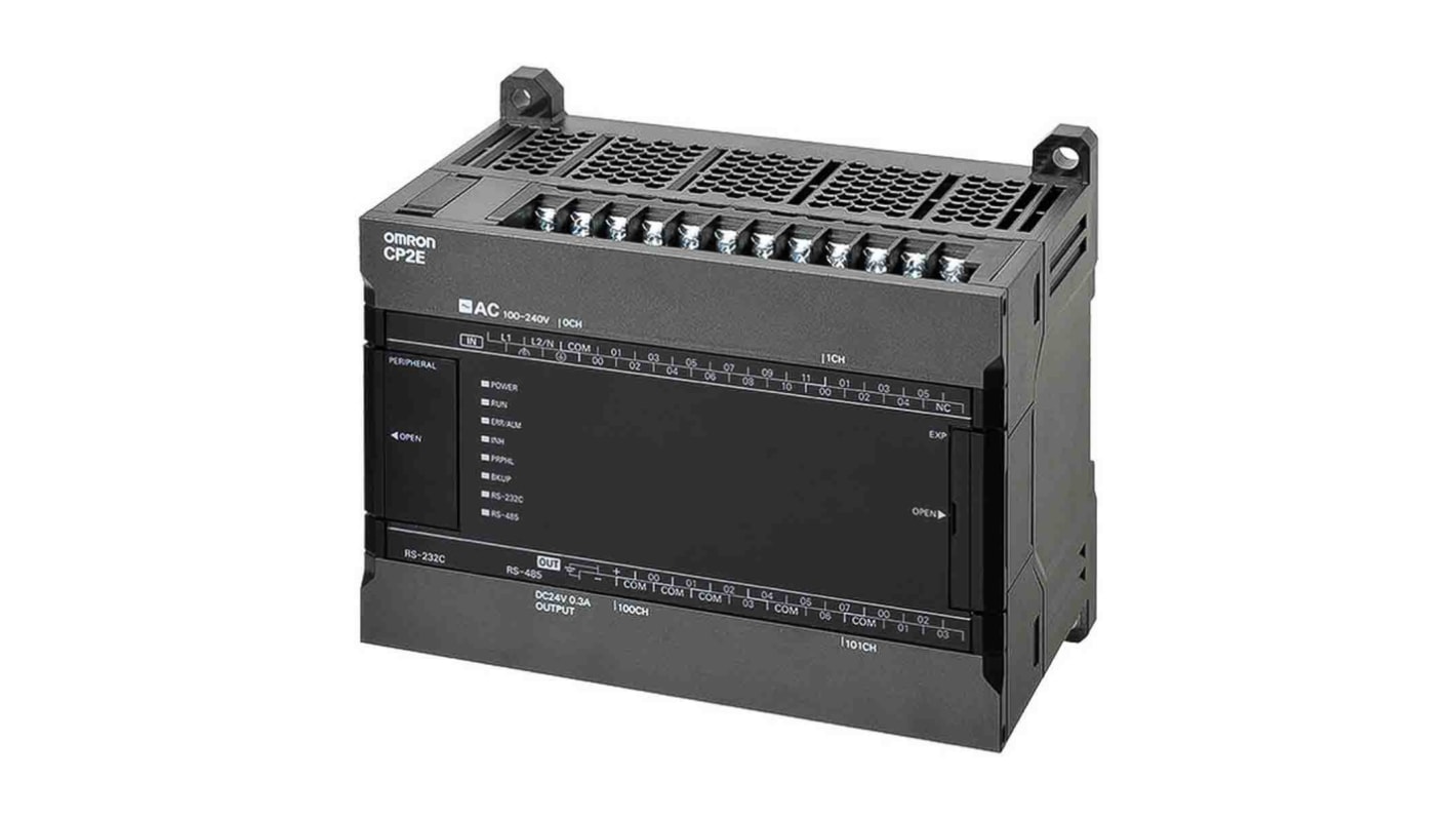 Controlador lógico Omron CP2E, 18 entradas tipo Digital, 12 salidas tipo Transistor, comunicación Ethernet