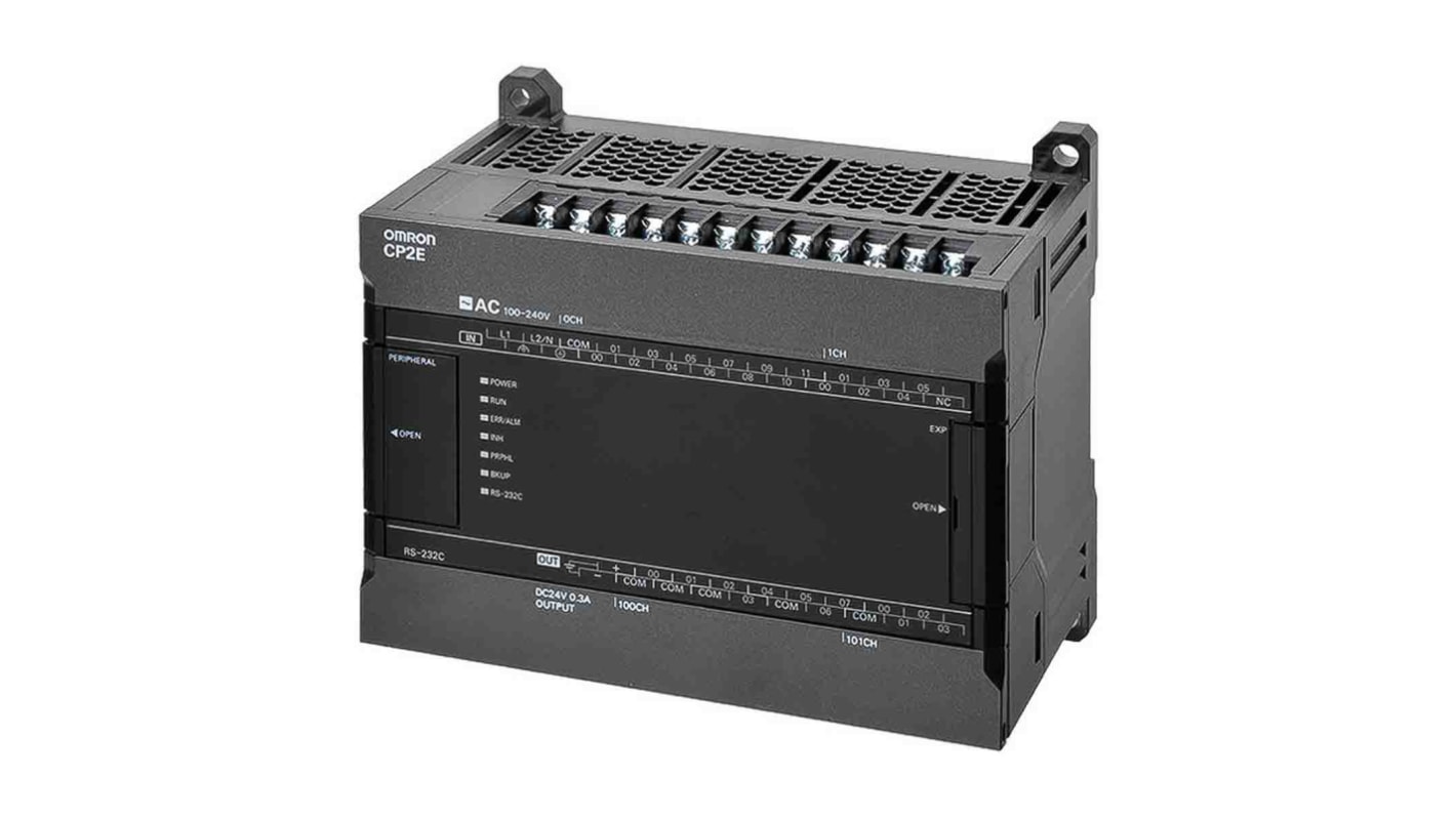 Controlador lógico Omron CP2E, 18 entradas tipo Digital, 12 salidas tipo Relé, comunicación Ethernet
