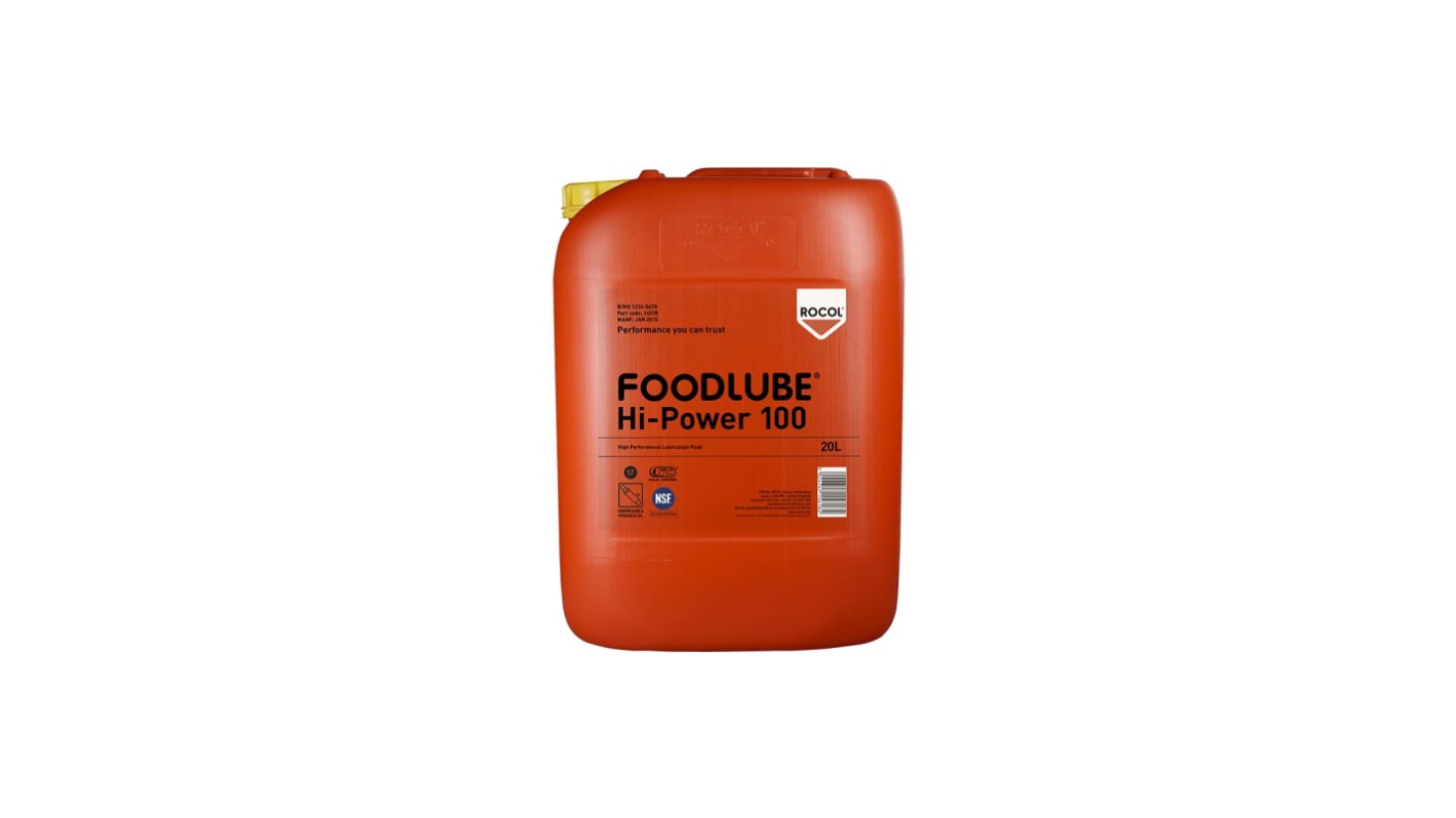 Rocol Lubricant Polyalphaolefin 20 L Foodlube® Hi-Power 100,Food Safe