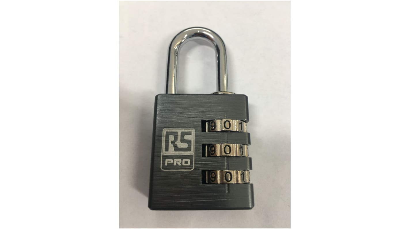 RS PRO Combination Aluminium Combination Padlock, 5mm Shackle, 32mm Body