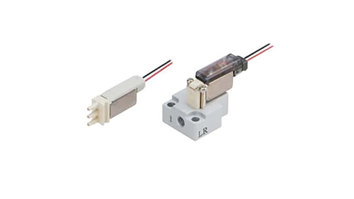 Electroválvula neumática SMC, Serie S070, Función 3/2, Solenoide, Con puertos en cuerpo, 6.9l/min