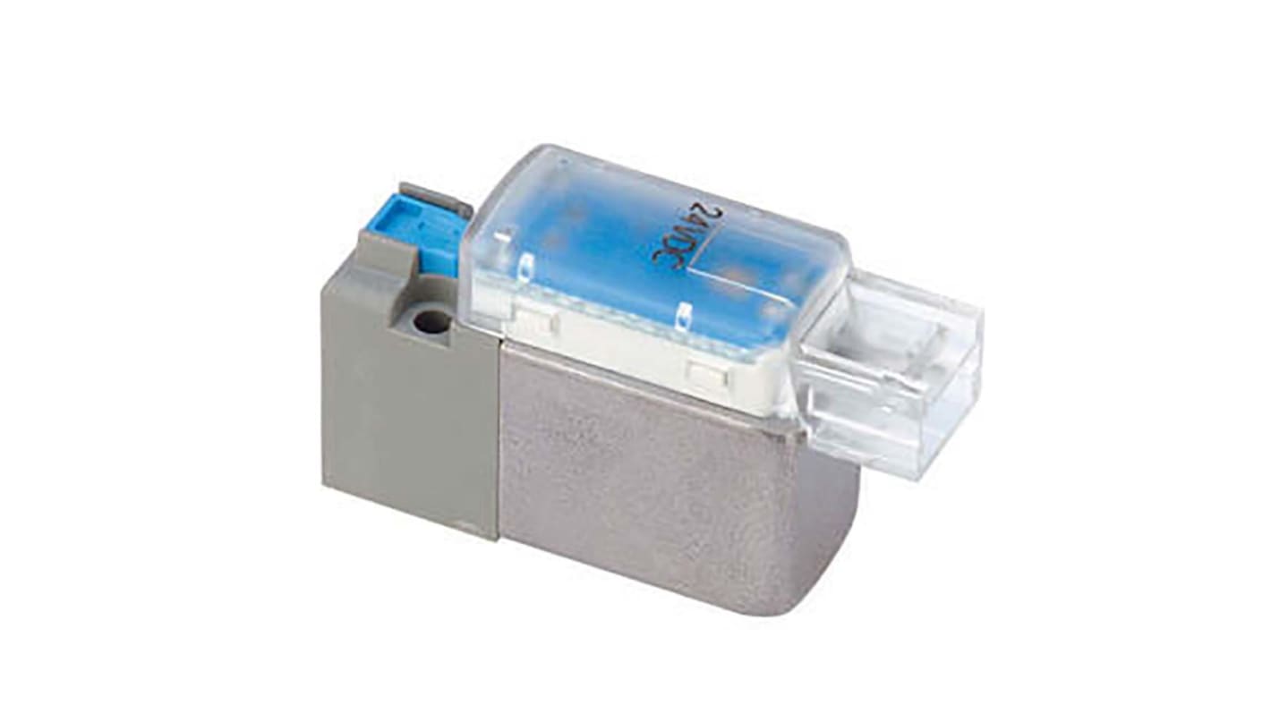 Válvula piloto de solenoide SMC, Serie V100, Función 3/1, Solenoide, 7.4l/min