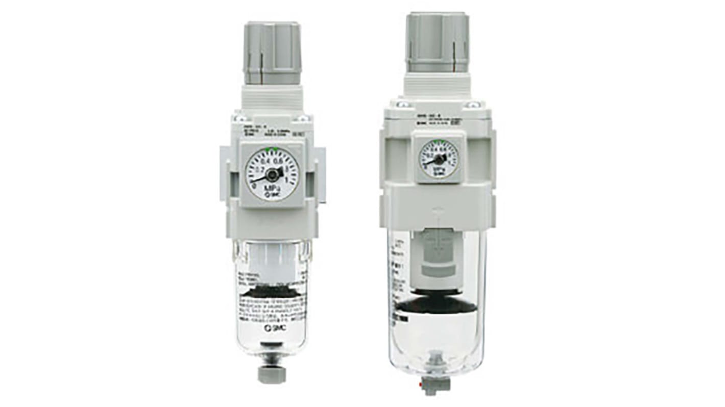 Filtro regulador SMC serie AW30, G 1/4, grado de filtración 5μm, presión máxima 1 MPa, con purga manual