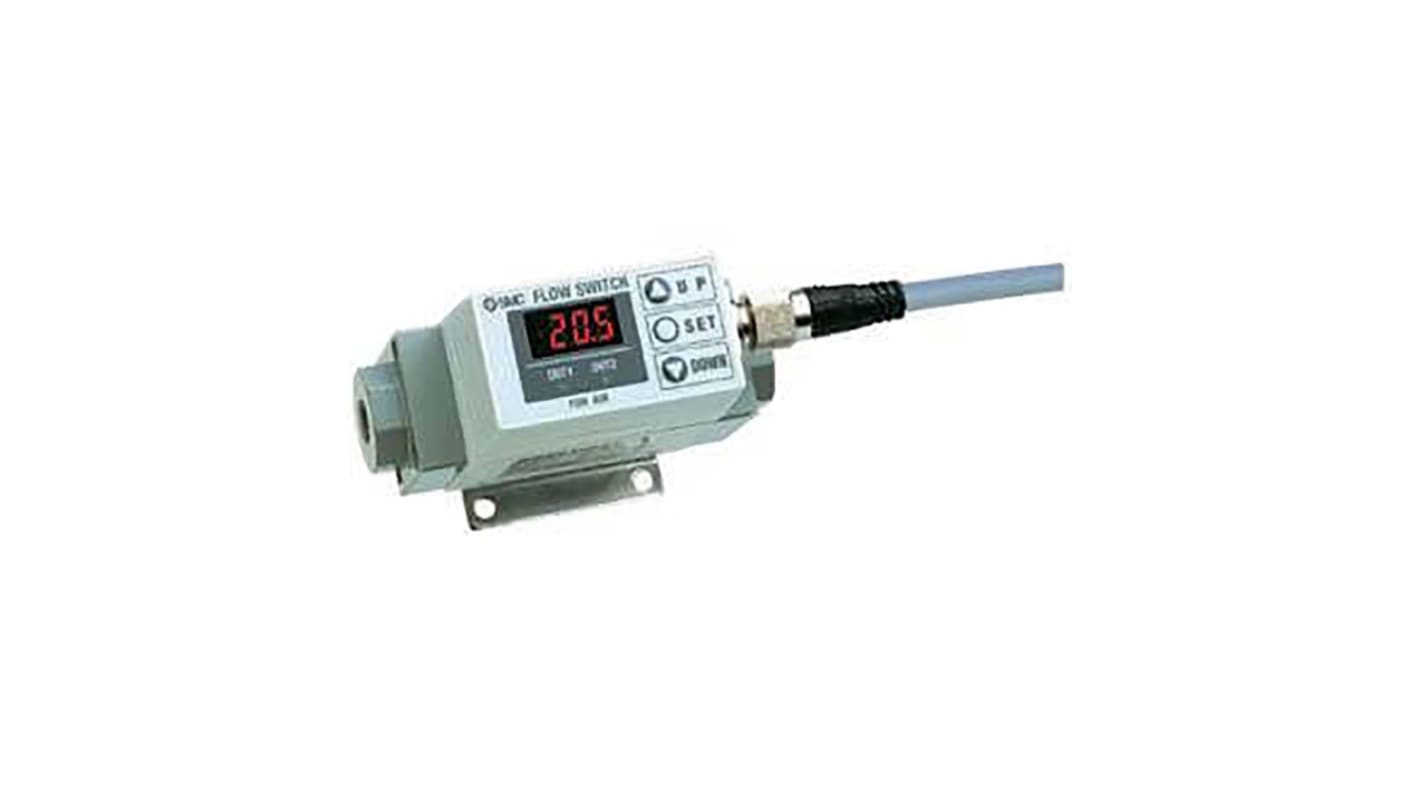 SMC PF2A Series Flow Switch Flow Switch, 20 L/min Min, 200 L/min Max