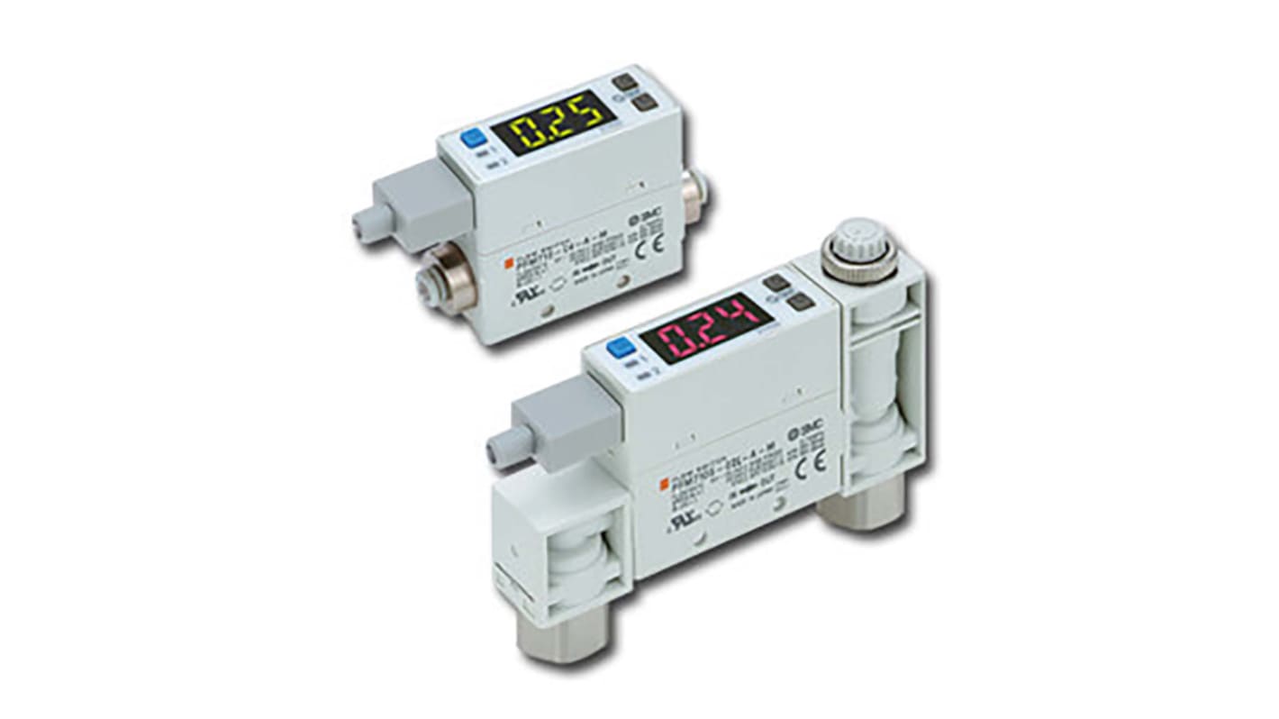 Interruptor de flujo SMC PFM7, 2 l/min → 100 l/min, 750kPa, 24 V CC
