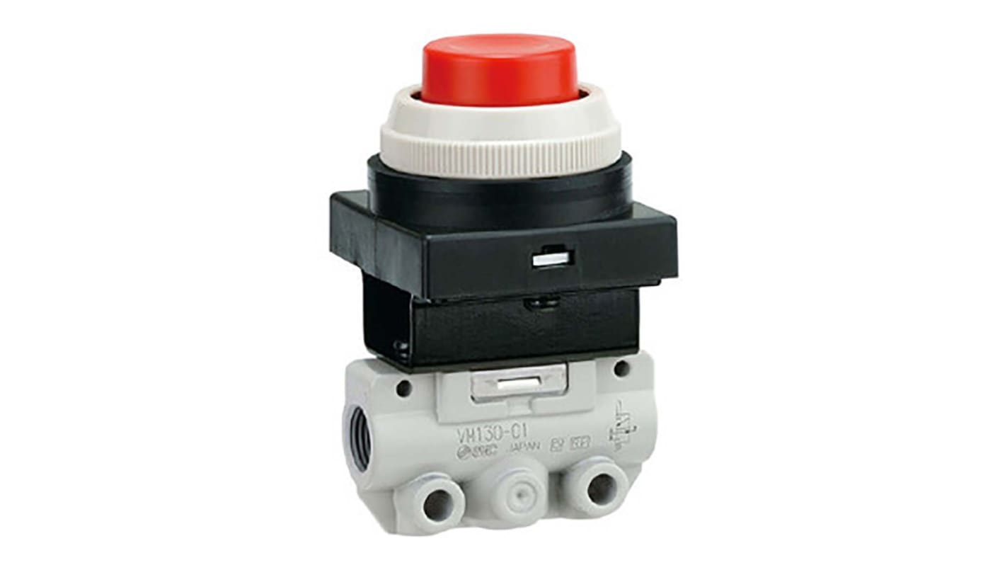 SMC Twist Selector (2 Position) 2/2 Pneumatic Manual Control Valve VM Series, R 1/8, 1/8in, III B