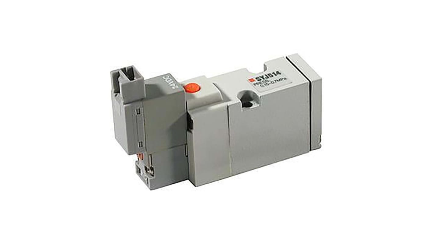 Válvula piloto de solenoide SMC, Serie SYJ500, Función 3/2, Con puertos en cuerpo, 329l/min