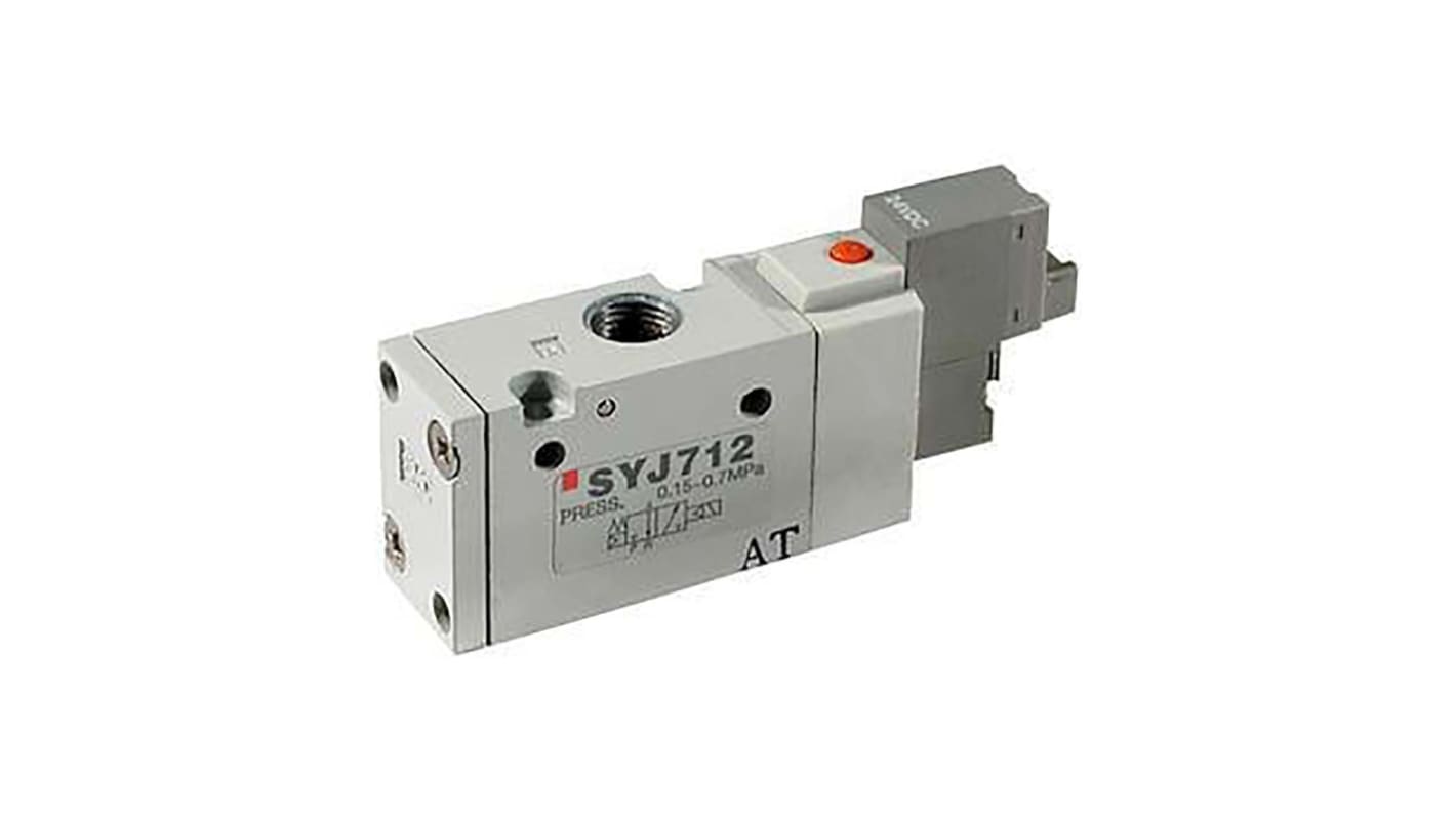 Valvola pilota con solenoide SMC, G 1/8, funzione 3/2